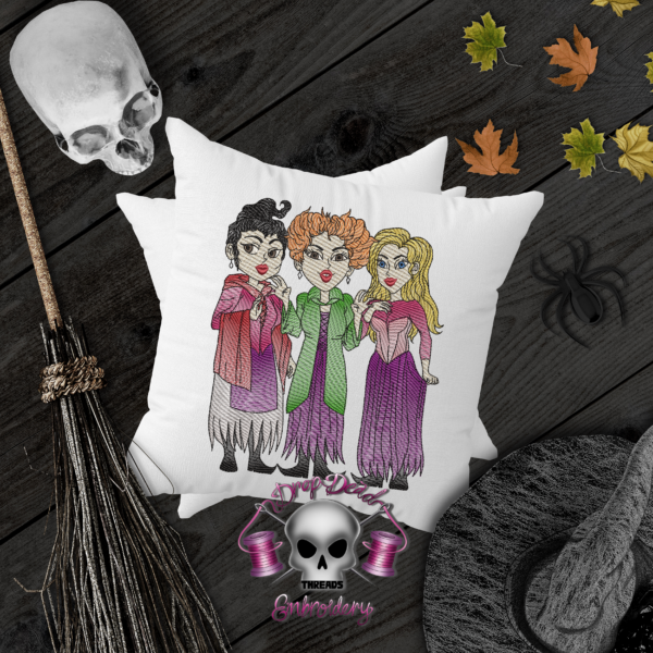 Halloween hocus pocus sanderson sisters witches sketch light fill quick  stitch machine embroidery design by The Classic applique